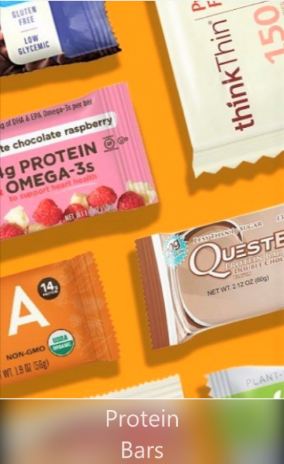 many protein bars in one photo