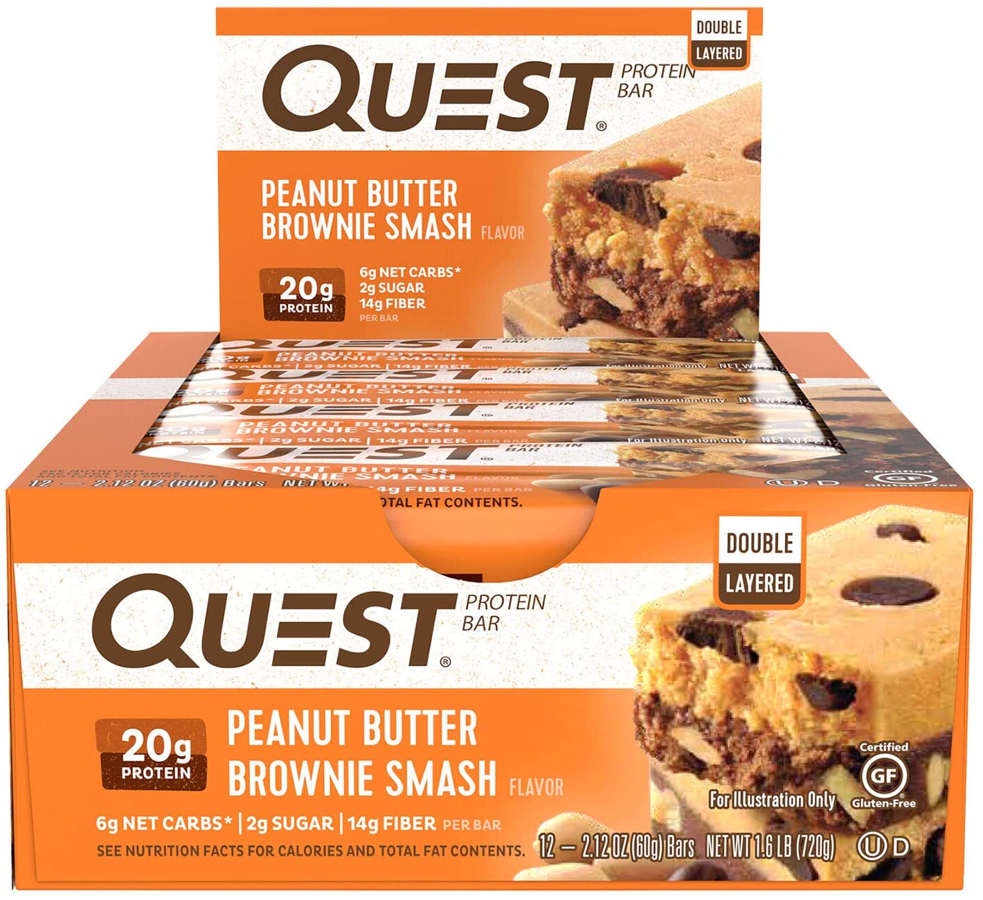 Quest Protein Bar Details with a whole box